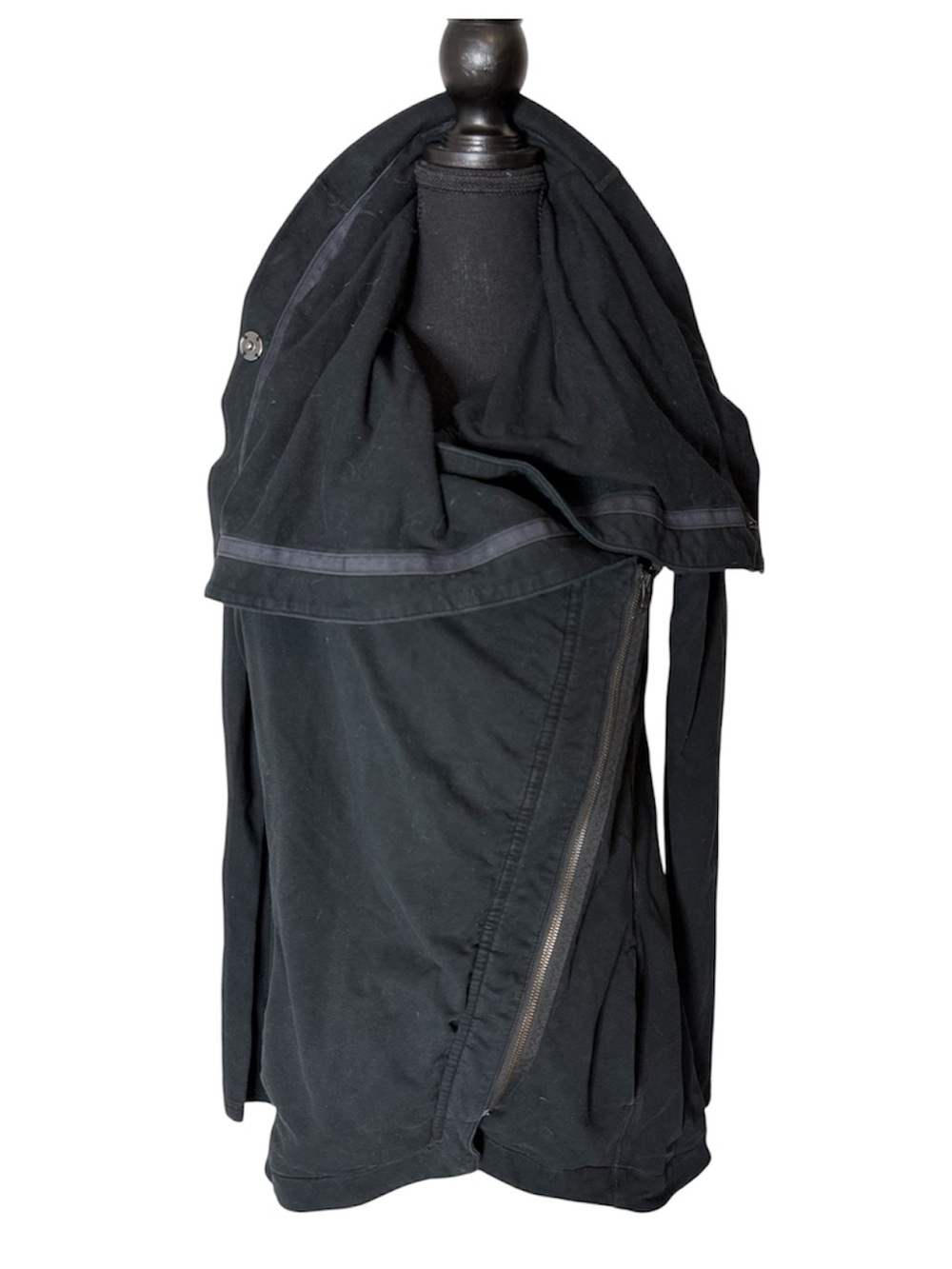 LULULEMON Black Method Wrap Asymmetrical Zip Up High Neck Pockets Size 10 *Flaw - Picture 3 of 14